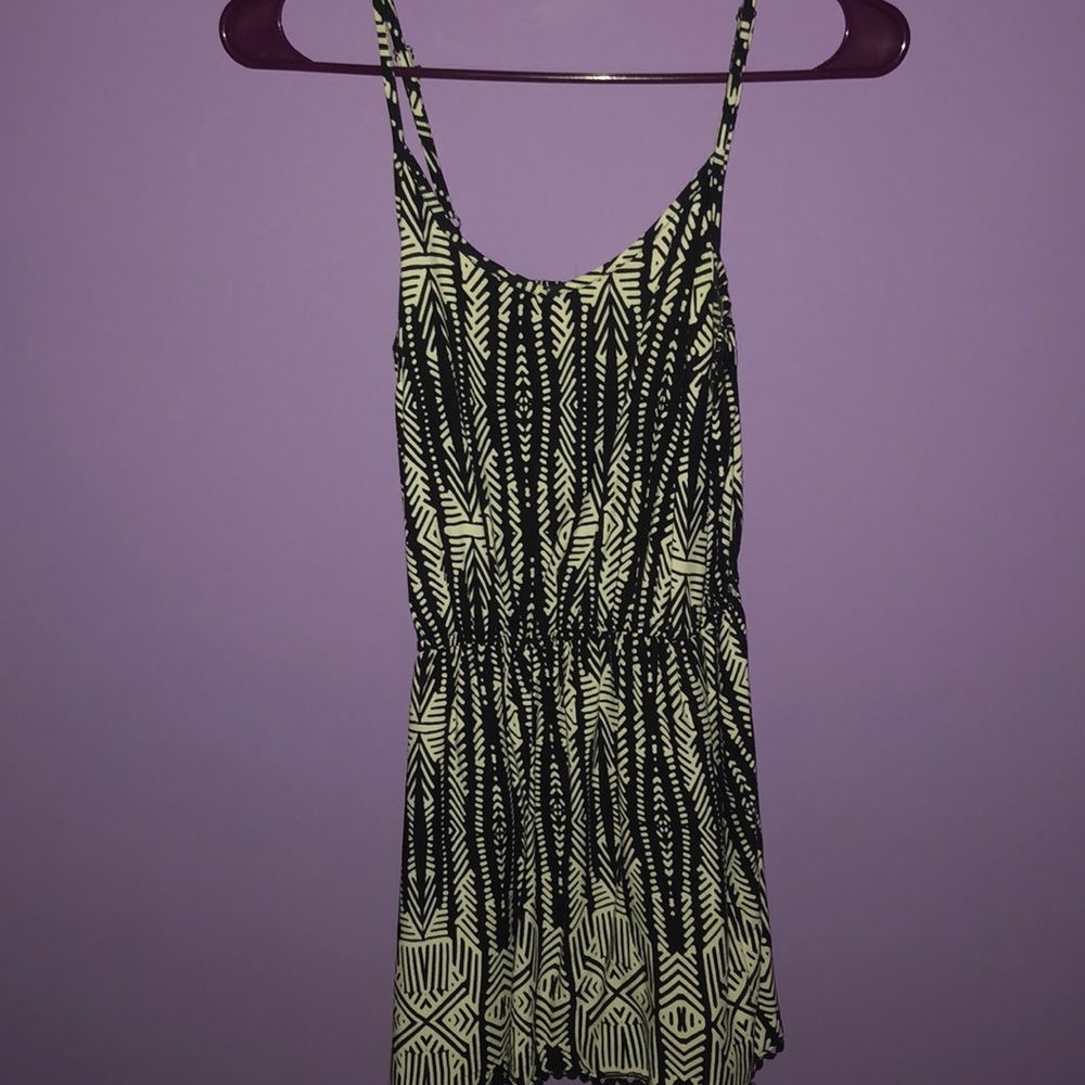 Black and white romper tribal print